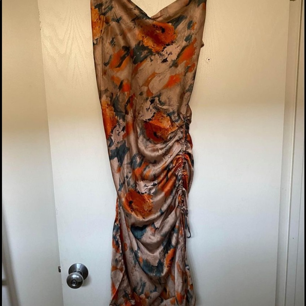Tie Dye Silk Midi Dress